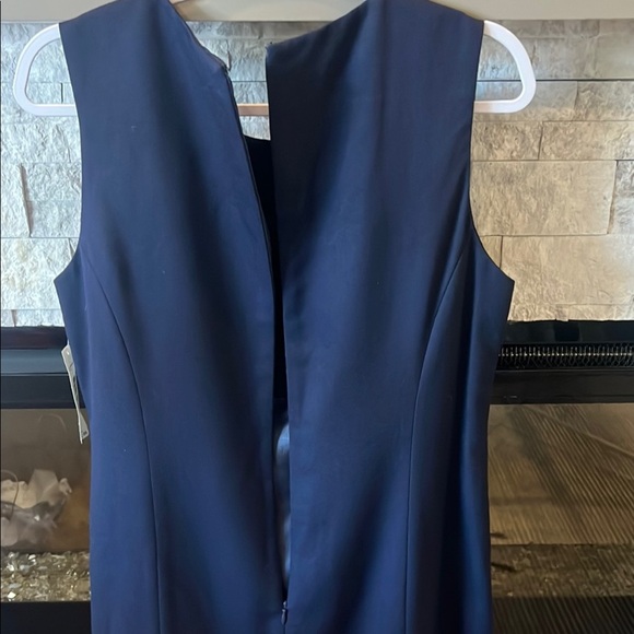 Pendleton Blue Sleeveless Sheath Dress Scoop Neck Midi 100% Virgin Wool size 14 - Picture 10 of 13